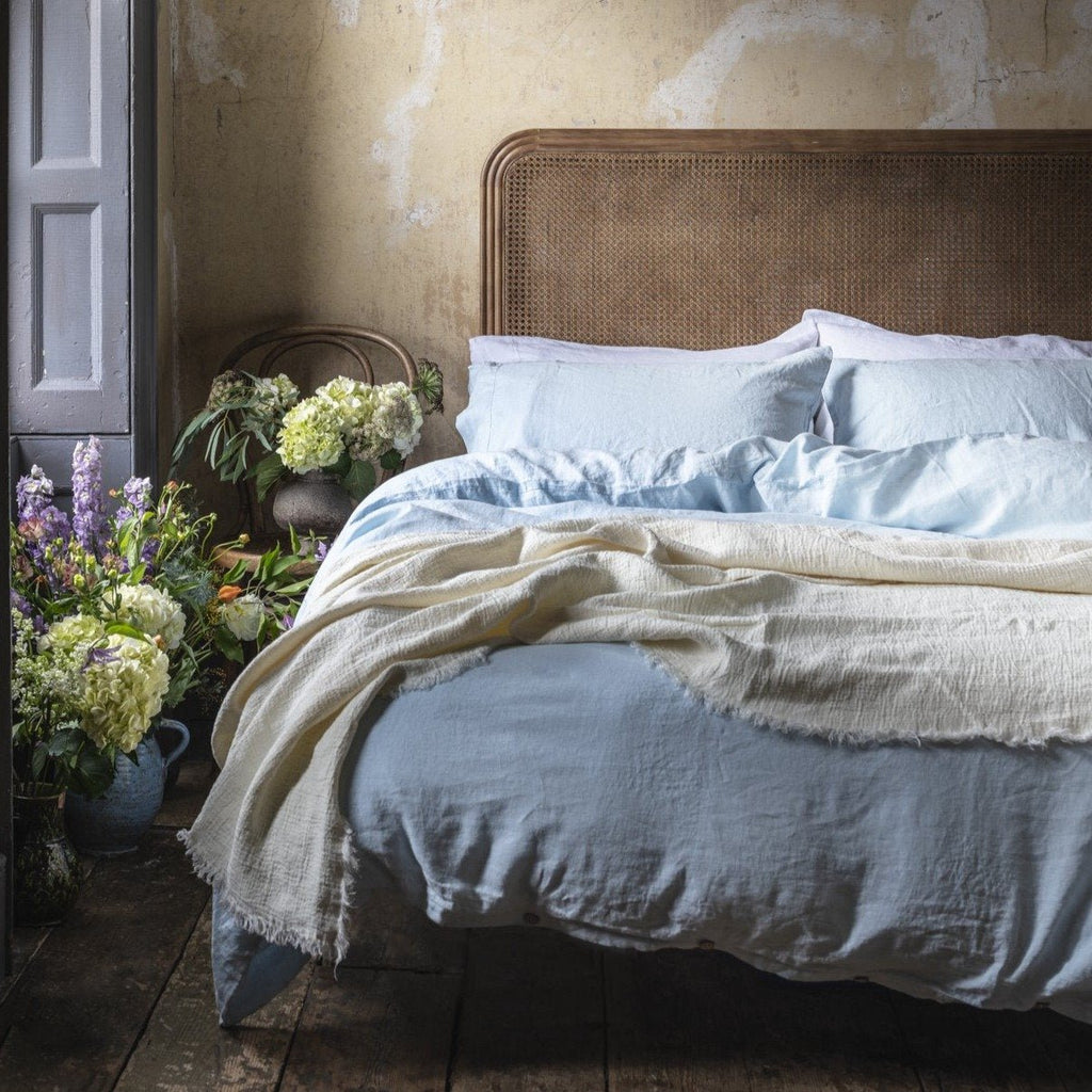 Piglet in Bed - Linen Duvet Cover, Lake Blue - Buy Me Once UK