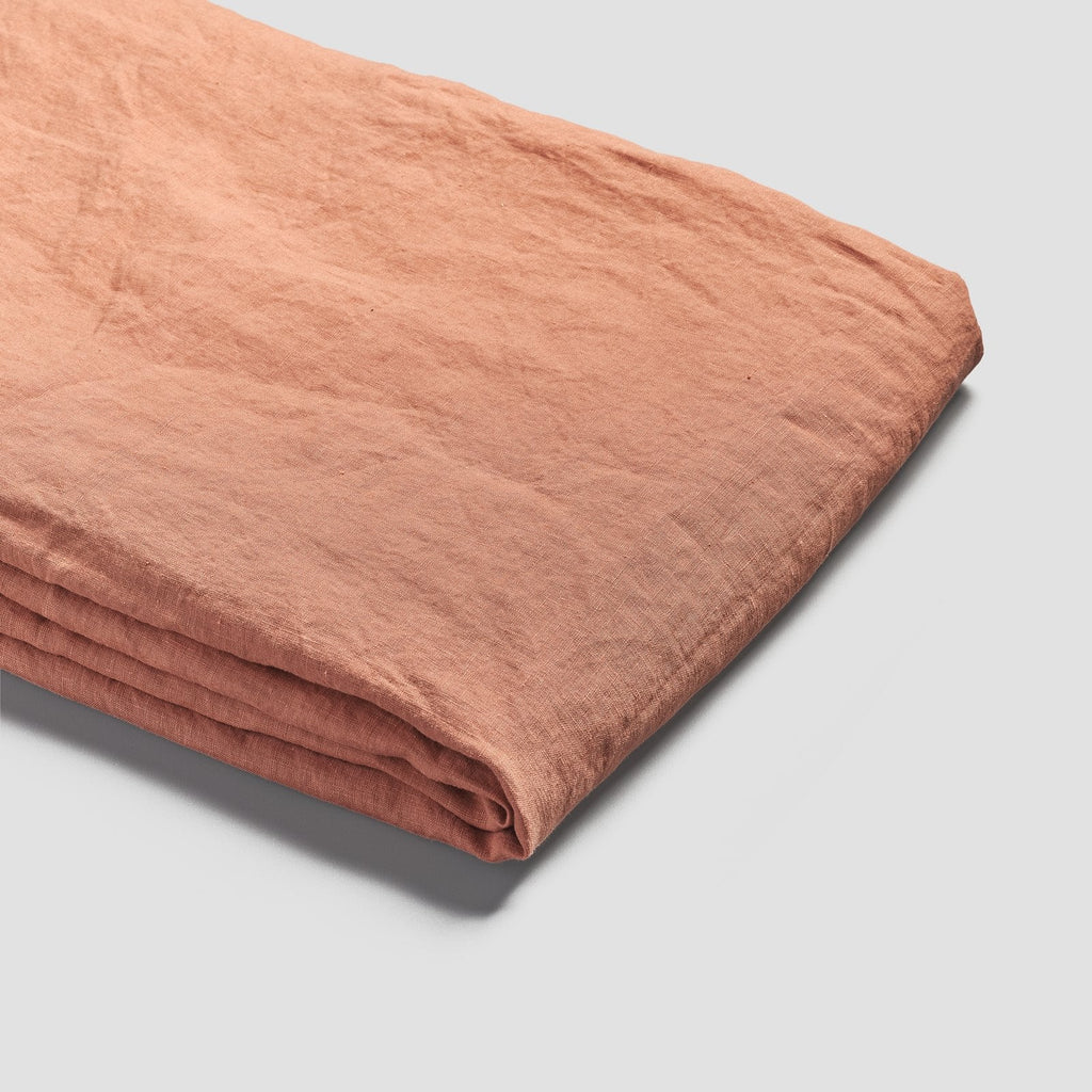 Piglet in Bed - Linen Fitted Sheet, Burnt Orange - Buy Me Once UK