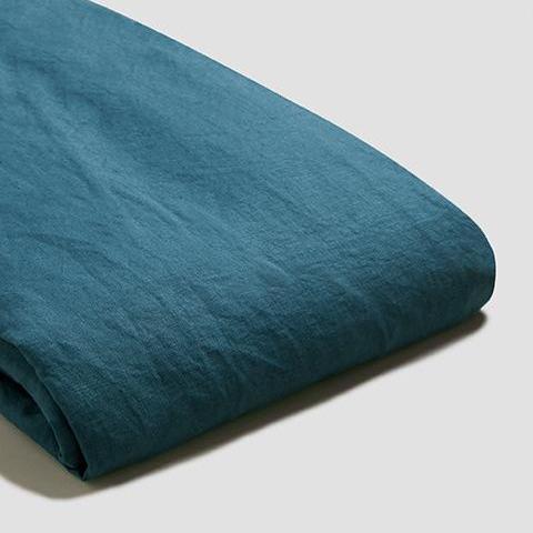Piglet in Bed - Linen Fitted Sheet, Deep Teal - Buy Me Once UK