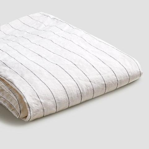 Piglet in Bed - Linen Fitted Sheet, Luna Stripe - Buy Me Once UK