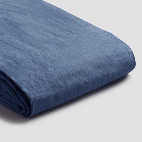 Piglet in Bed - Linen Flat Sheet, Blueberry - Buy Me Once UK