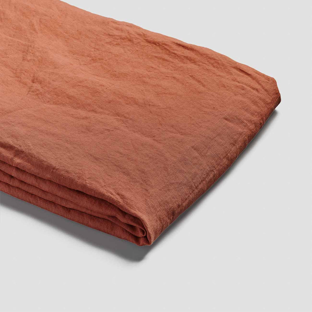 Piglet in Bed - Linen Flat Sheet, Burnt Orange - Buy Me Once UK