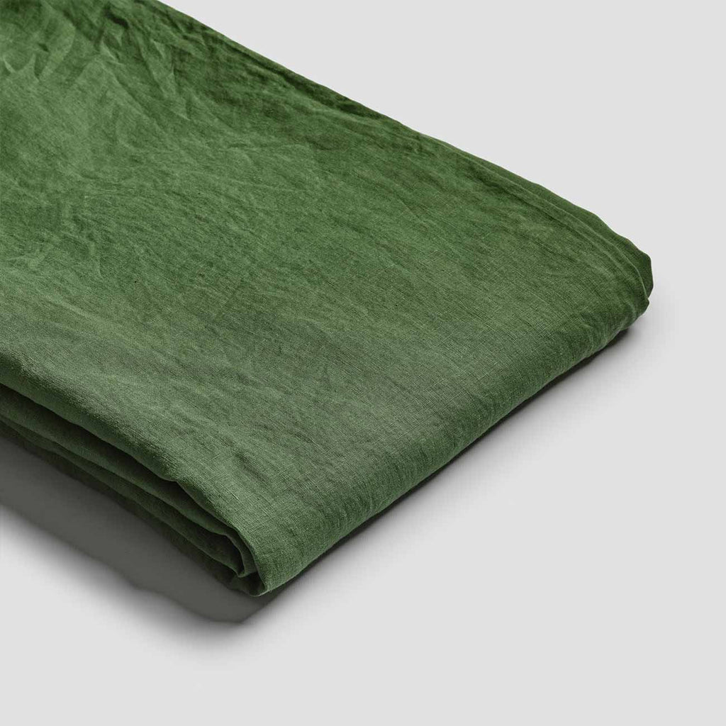 Piglet in Bed - Linen Flat Sheet, Forest Green - Buy Me Once UK