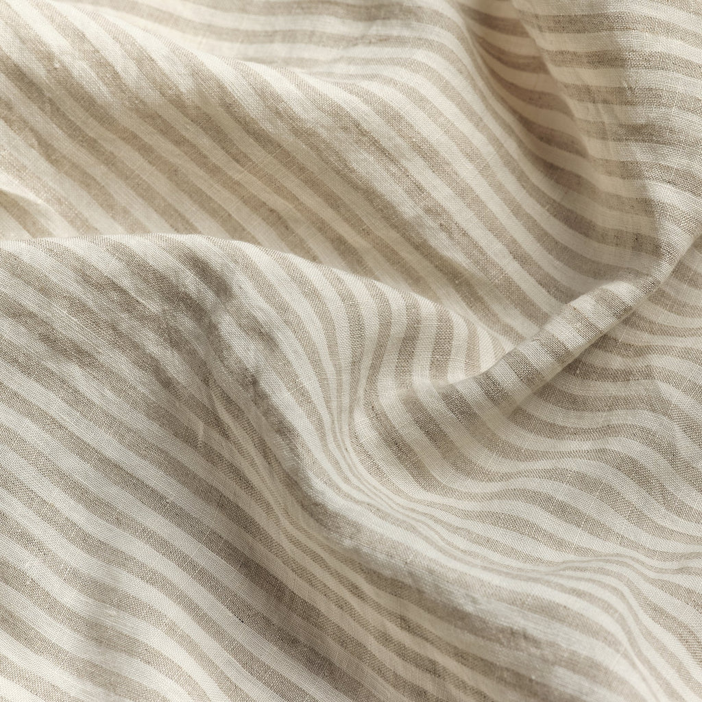 Piglet in Bed - Linen Flat Sheet, Oatmeal Stripe - Buy Me Once UK