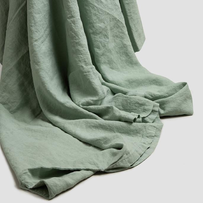 Piglet in Bed - Linen Flat Sheet, Sage Green - Buy Me Once UK