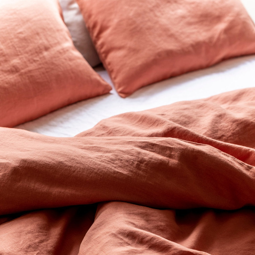 Piglet in Bed - Linen Pillowcase (Pair), Burnt Orange - Buy Me Once UK