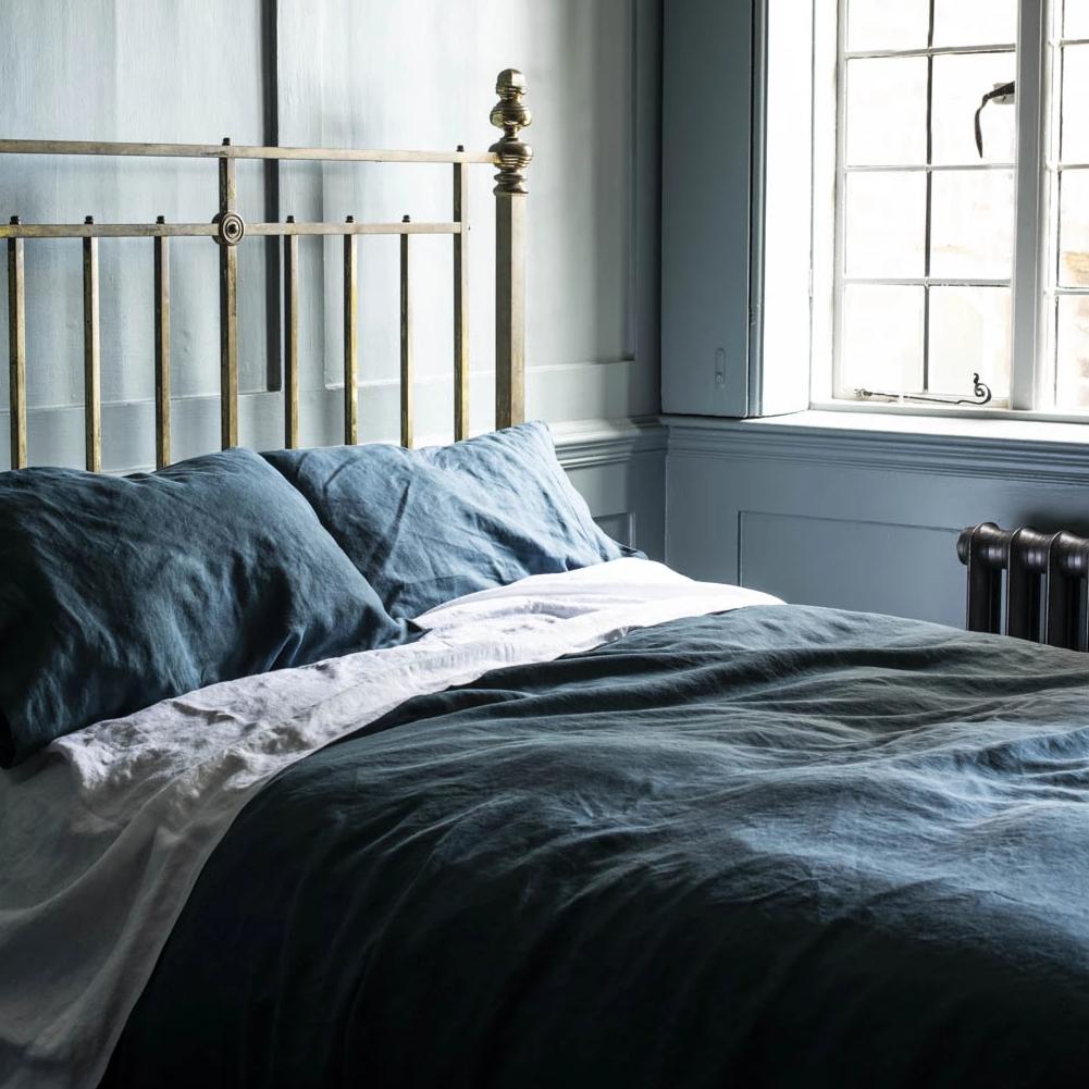 Piglet in Bed - Linen Pillowcase (Pair), Deep Teal - Buy Me Once UK