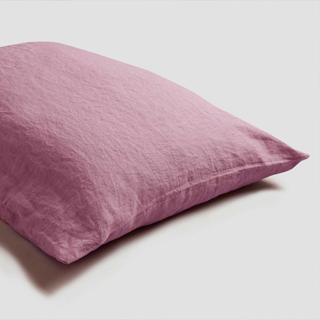 Piglet in Bed - Linen Pillowcase (Pair), Raspberry - Buy Me Once UK