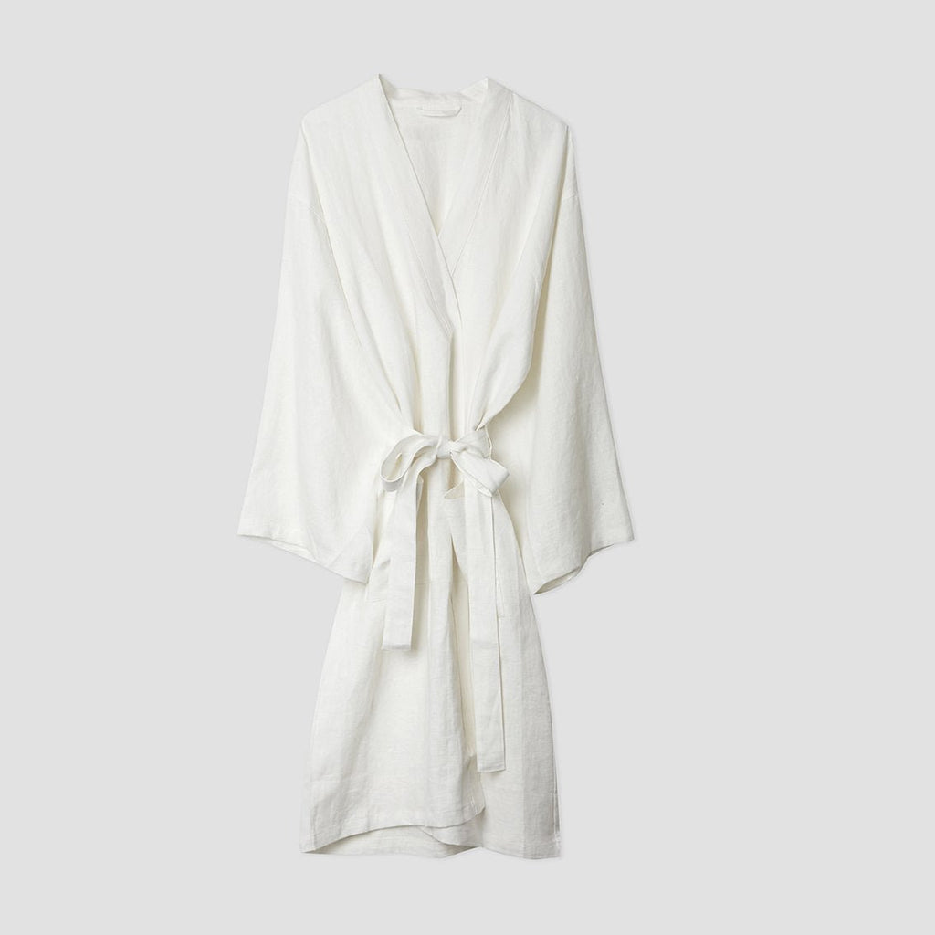 Piglet in Bed - Linen Robe, White - Buy Me Once UK