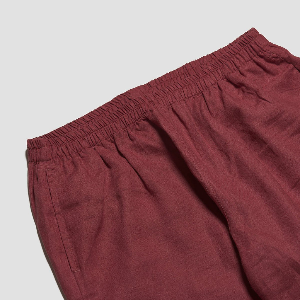 Piglet in Bed - Men's Cherry Linen Pyjama Trouser Set - Buy Me Once UK