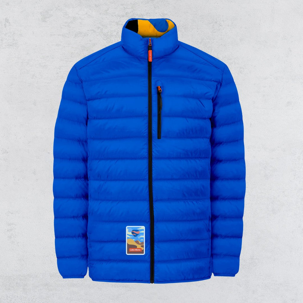 Labo Mono - Men's Recycled Insulated Puffer Jacket, Yellow & Blue - Buy Me Once UK