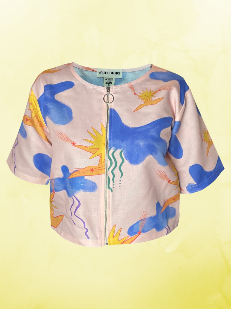 Wild Clouds - Organic Cotton & Linen Sun Dance Crop Shirt - Buy Me Once UK