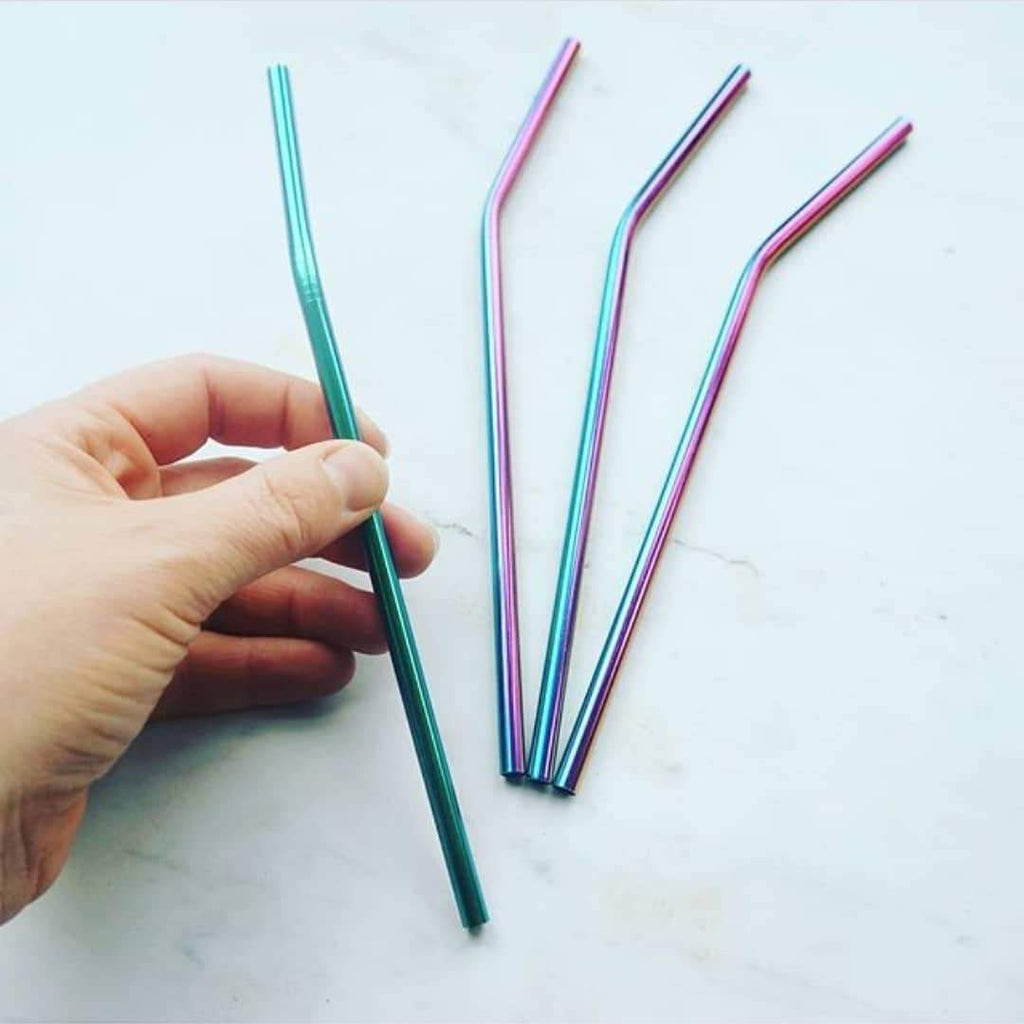 Elephant Box - Rainbow Metal Straws, Pack of 4 and 8 - Buy Me Once UK