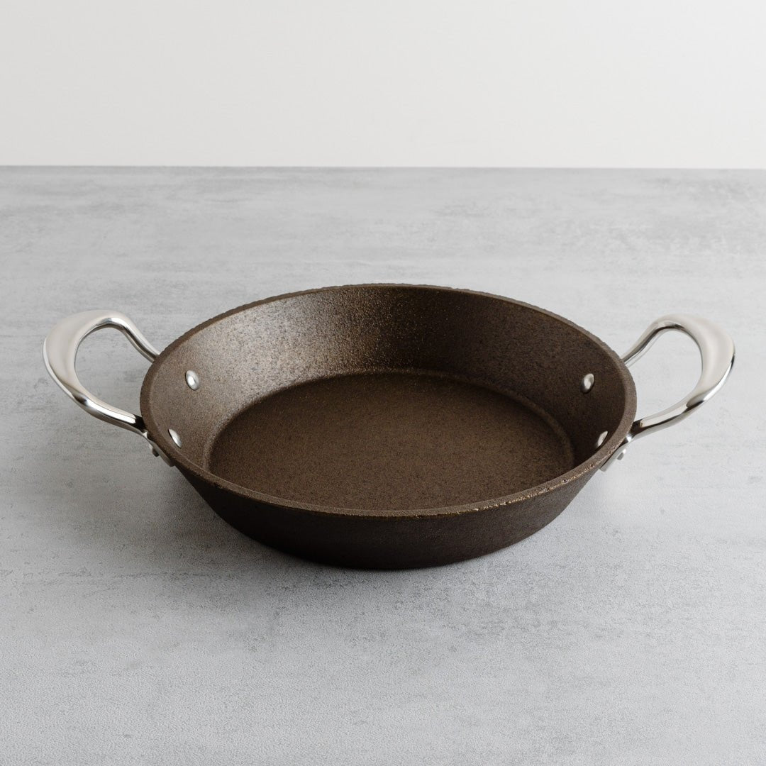 Recycled Cast Iron Two Handled Skillet 24cm