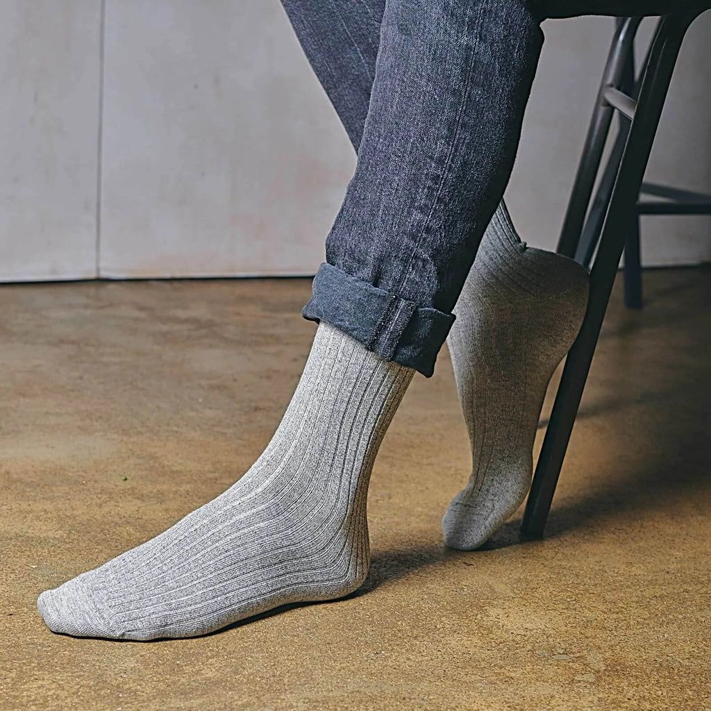 London Sock Co - Reinforced Organic Cotton Ribbed Marl Socks - Buy Me Once UK