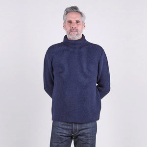British Wool Roll Neck Sweater, Navy – Buy Me Once UK