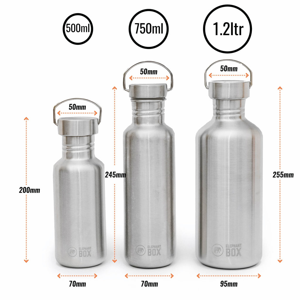 Elephant Box - Single Wall Metal Water Bottle, 1.2 litre - Buy Me Once UK