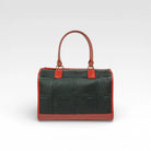 Elvis & Kresse small post bag in black and red rescued leather with fire-hose