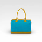 Elvis & Kresse small post bag in mediterranean blue rescued leather with fire-hose