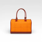 Elvis & Kresse small post bag in orange and red rescued leather with fire-hose
