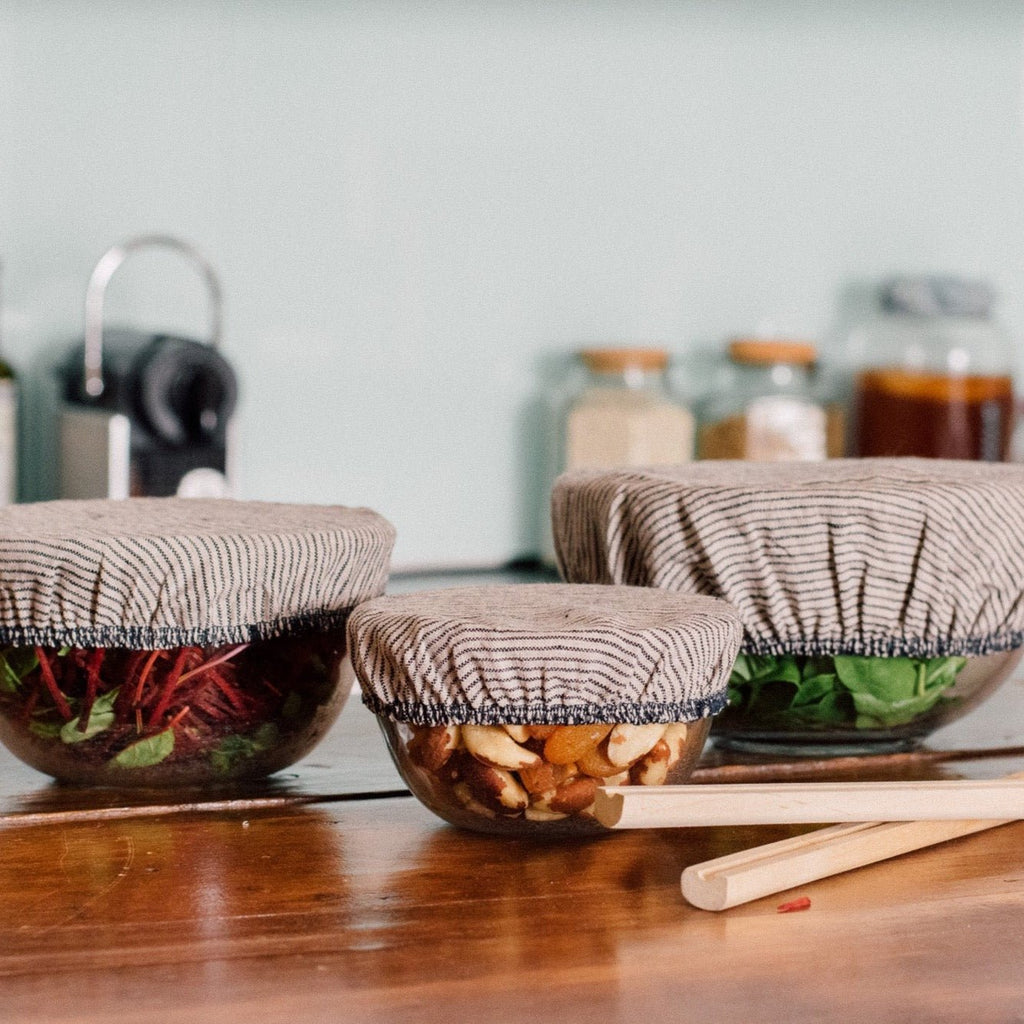Helen Round - Striped Linen Bowl Covers, Set of 3 - Buy Me Once UK