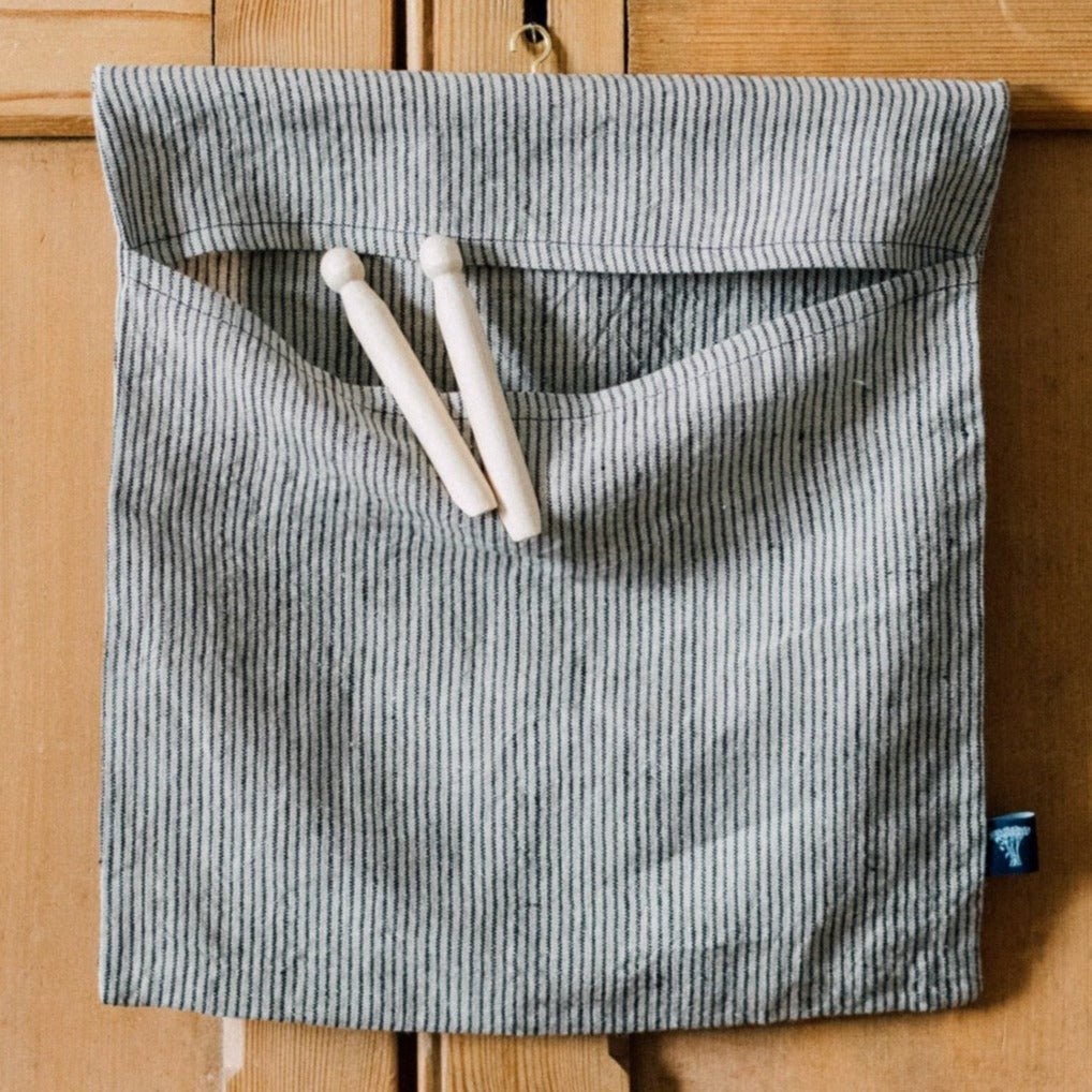 Striped Linen Clothes Peg Bag