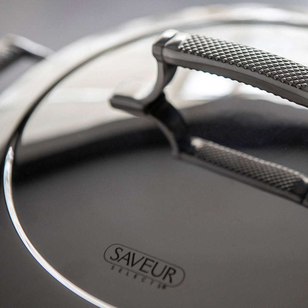 SAVEUR Selects - Tri-Ply Stainless Steel Sauteuse Pan with Insulated Lid - Buy Me Once UK