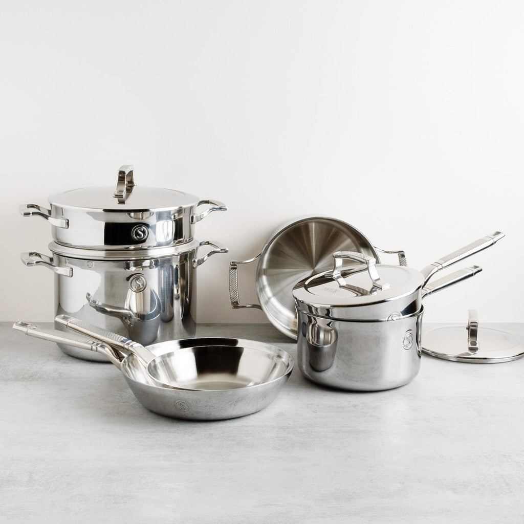 SAVEUR Selects - Tri-Ply Stainless Steel XL Stockpot with Insulated Lid - Buy Me Once UK