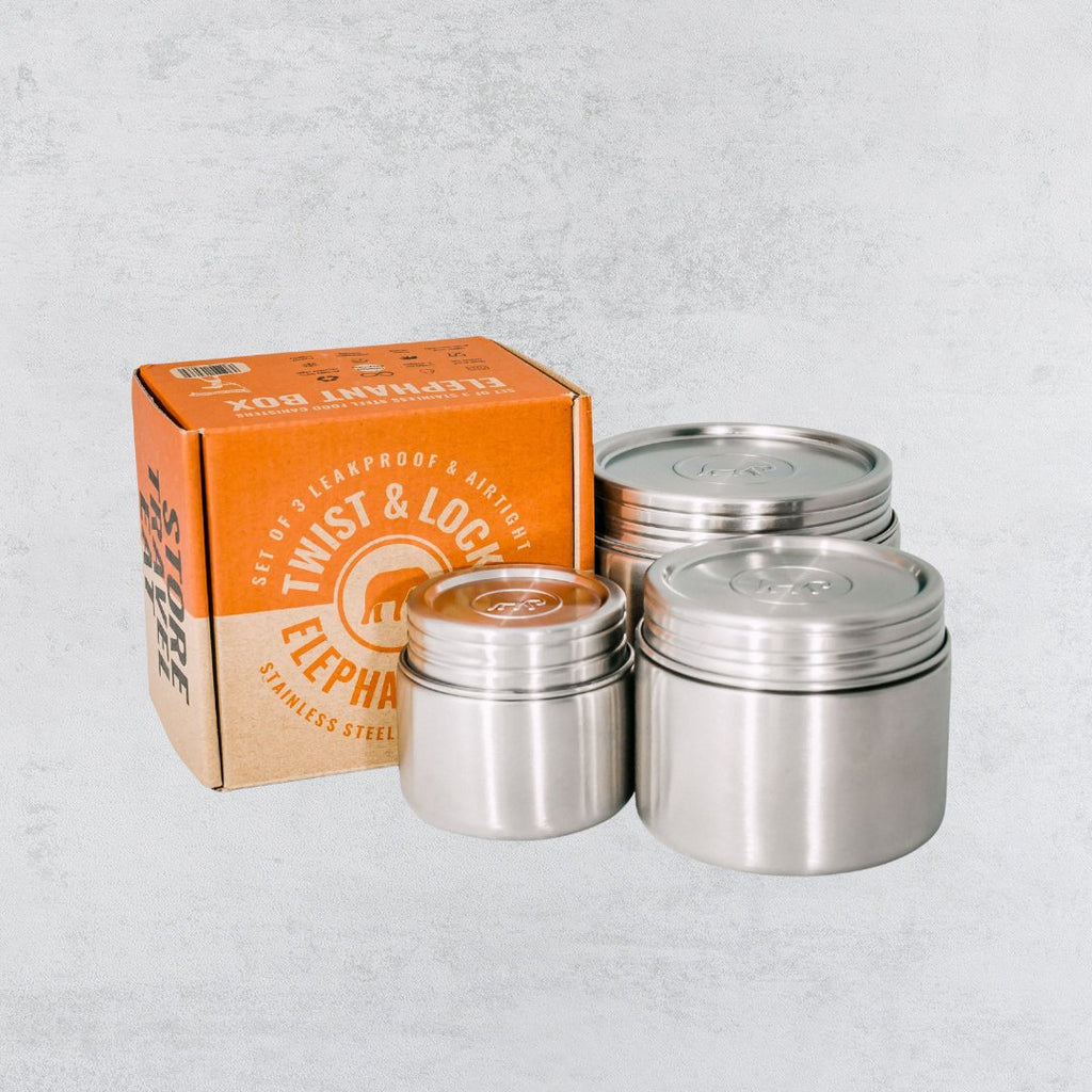 Elephant Box - Twist & Lock Stainless Steel Container Trio - Buy Me Once UK