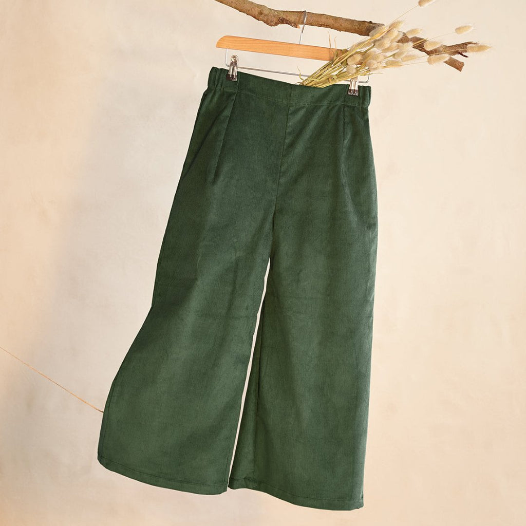 Kaely Russell - Wide Leg Organic Corduroy Trousers, Green - Buy Me Once UK
