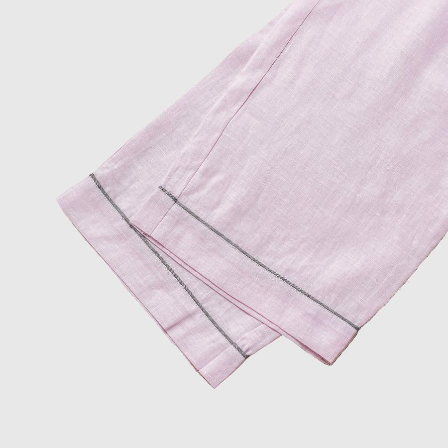 Piglet in Bed - Women's Blush Pink Linen Pyjama Set - Buy Me Once UK