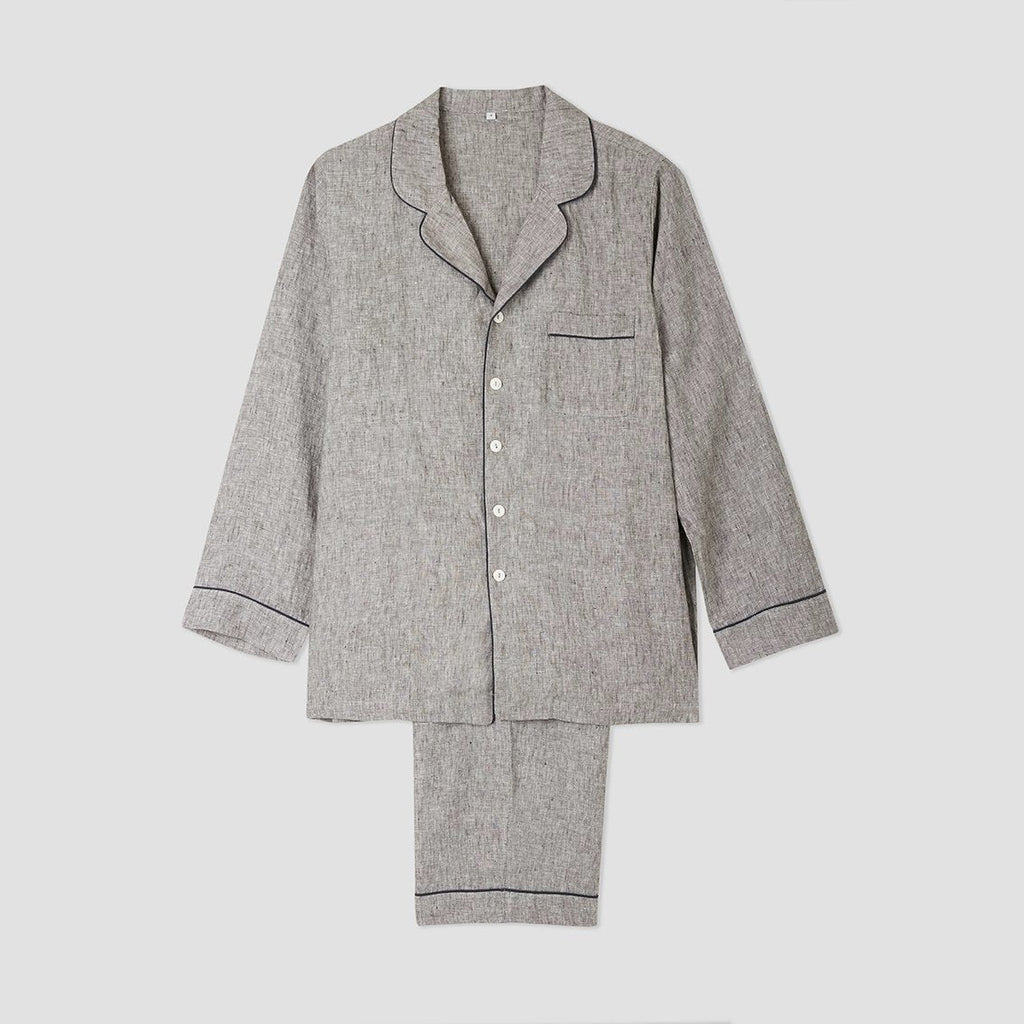Piglet in Bed - Women's Grey Linen Pyjama Set - Buy Me Once UK