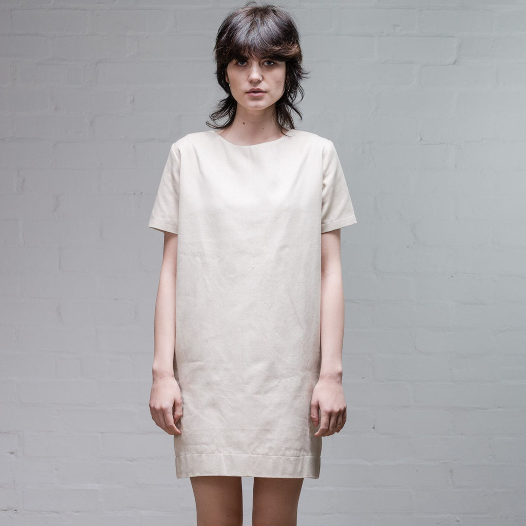 Organic Denim Dress, Old White - BuyMeOnce Direct - BuyMeOnce UK
